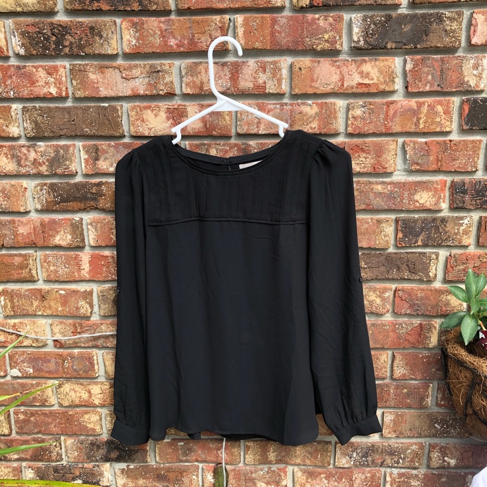 Loft • Silky Elegant Pleated Front Top